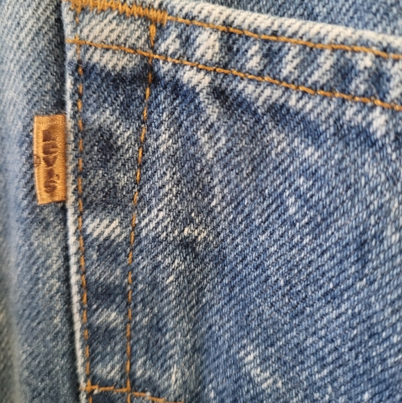 Vintage Orange Tab Levi's Medium Acid Wash Straight Leg Jeans - Picture 4 of 5